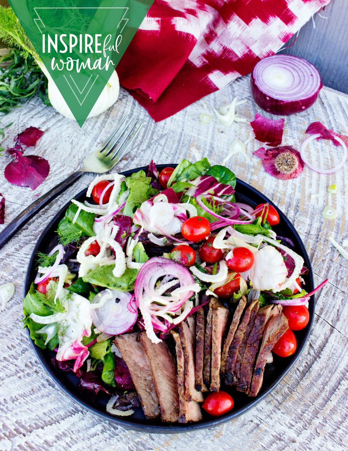 Steak and Spring Mix Salad with Lemon Tarragon Dressing ...