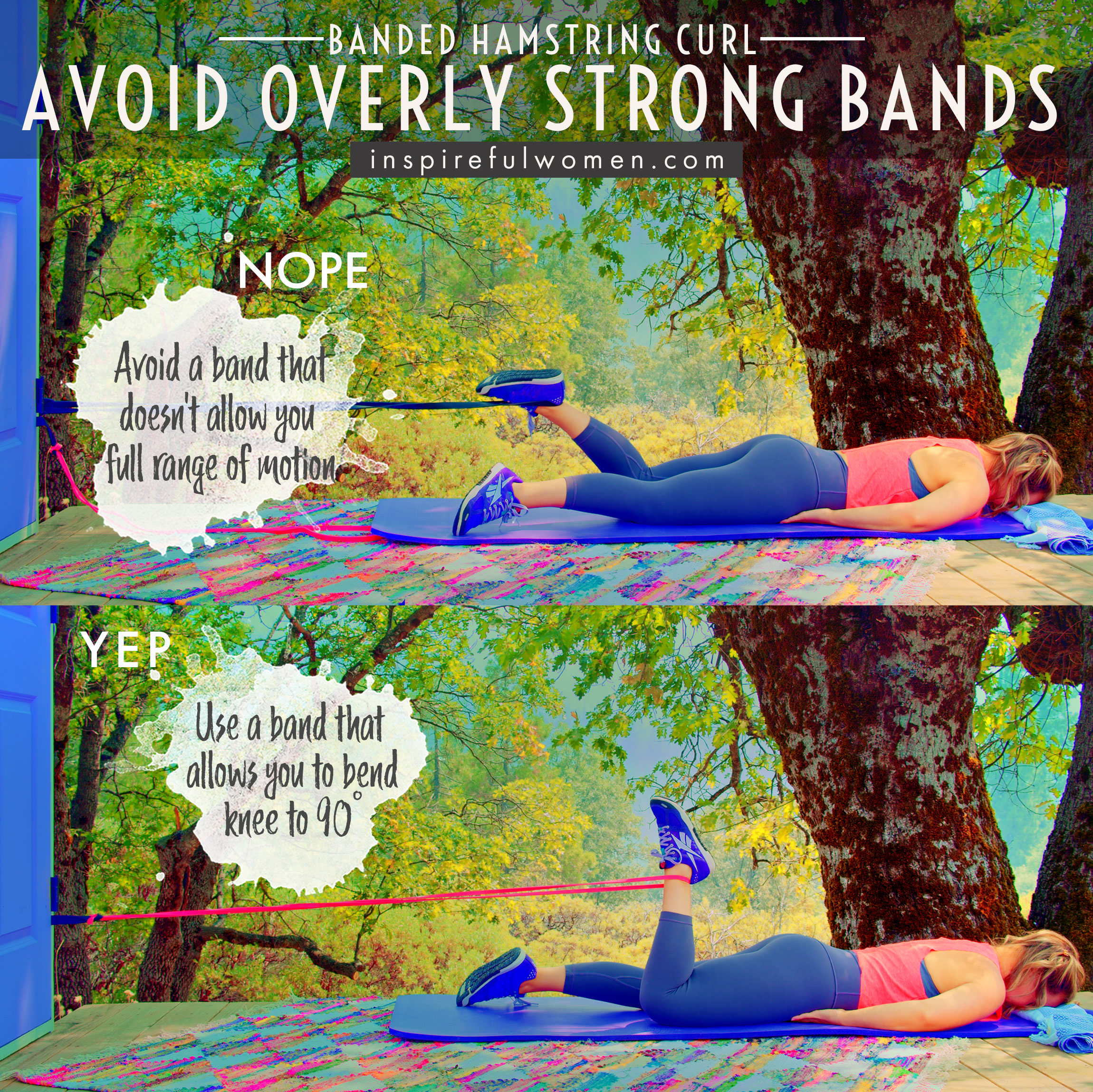 lying-resistance-band-hamstring-curls-avoid-overly-strong-band-use-band-allows-you-bend-knee-90-degrees