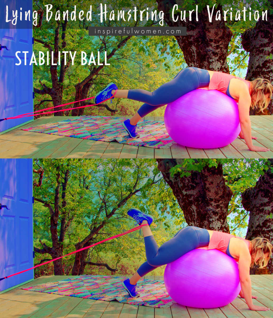 prone-banded-hamstring-curls-on-stability-ball-no-machine-at-home-exercise