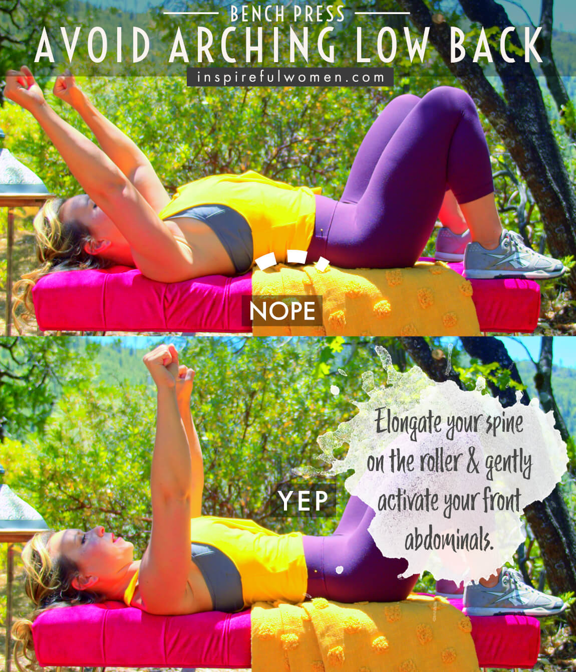 avoid-arching-low-back-bench-press-dumbbell-resistance-band-chest-exercise-common-mistakes