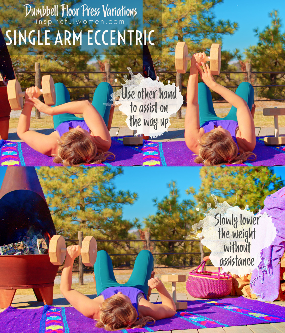single-arm-eccentric-dumbbell-floor-press-exercise-variation