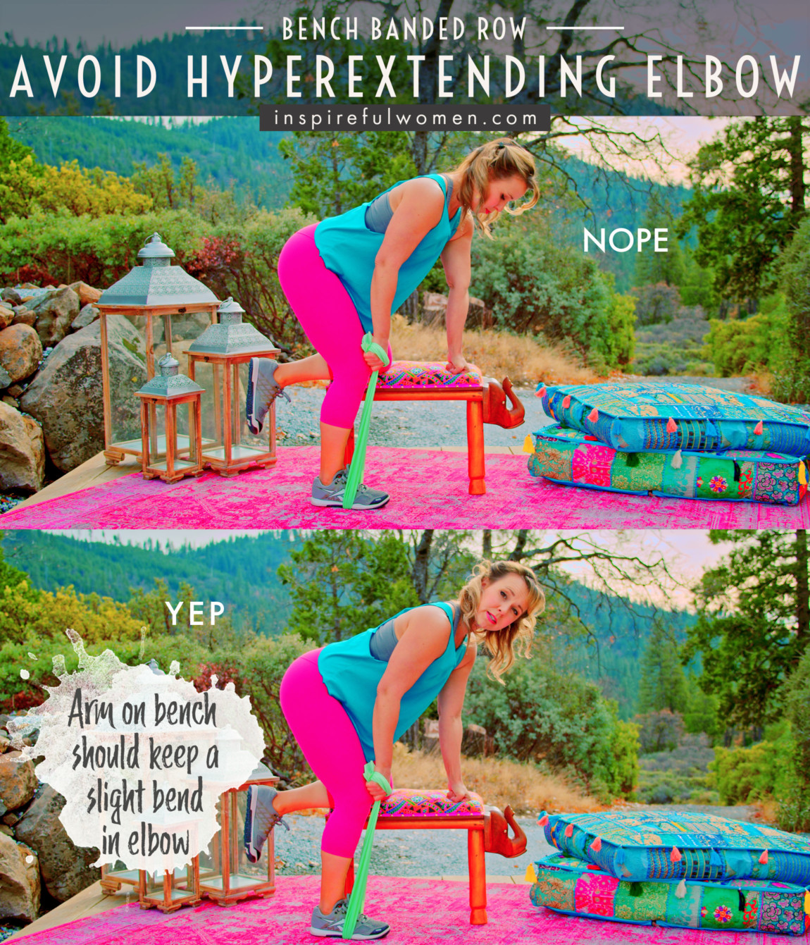 avoid-hyperextending-elbow-kneeling-banded-one-arm-row-common-mistakes