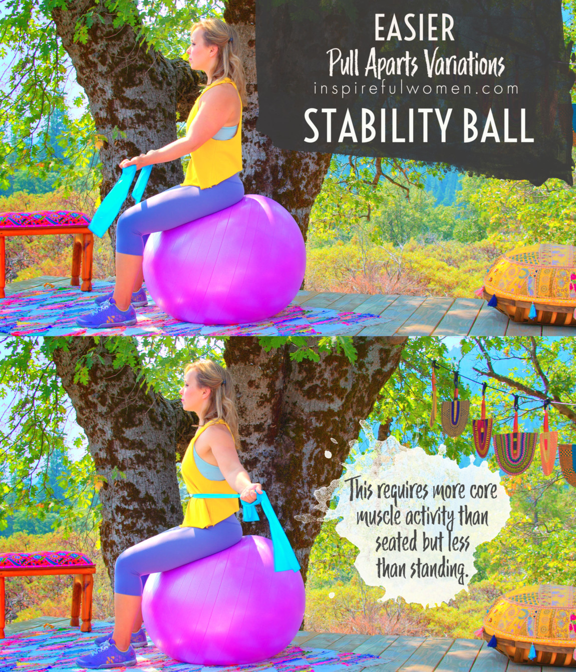stability-ball-banded-pull-aparts-seated-exercise-at-home-variation-easier