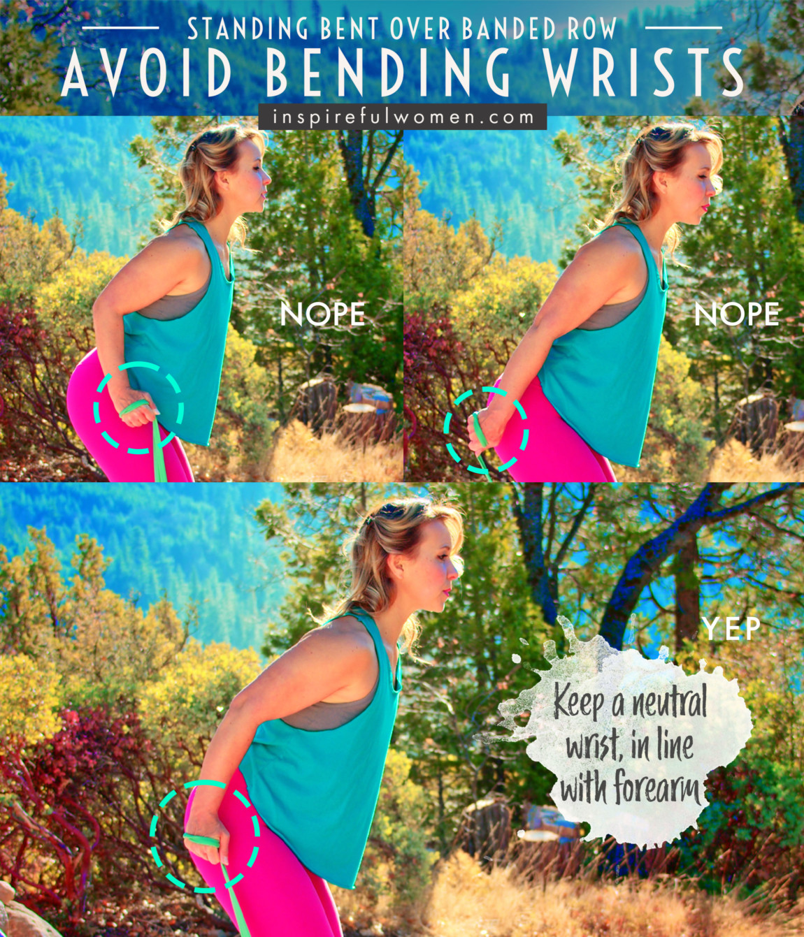 avoid-bending-wrists-double-arm-resistance-band-row-standing-bent-over-proper-form