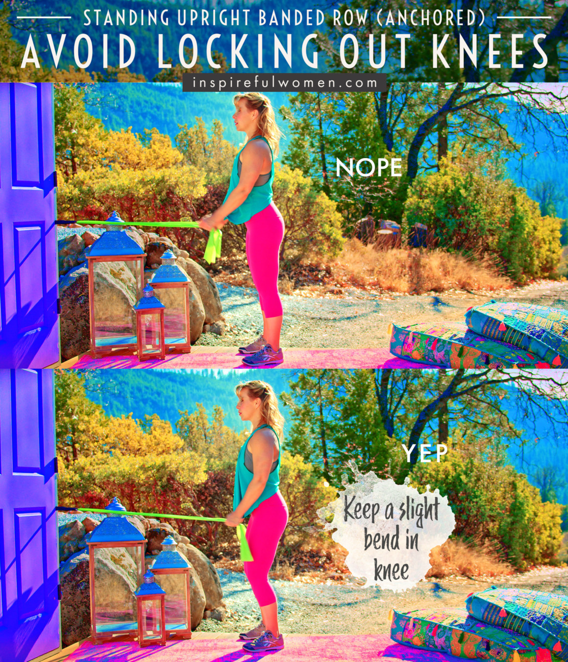 avoid-locking-out-knees-upright-torso-banded-row-anchored-common-mistakes