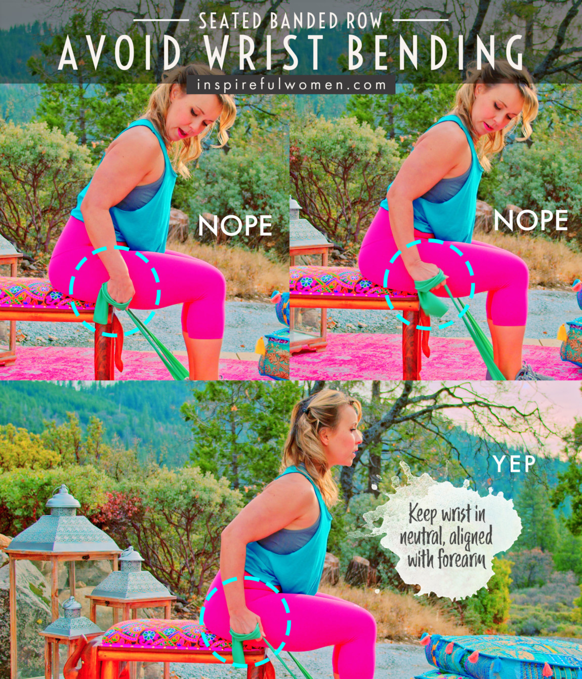 avoid-wrist-bending-seated-resistance-band-row-common-mistakes