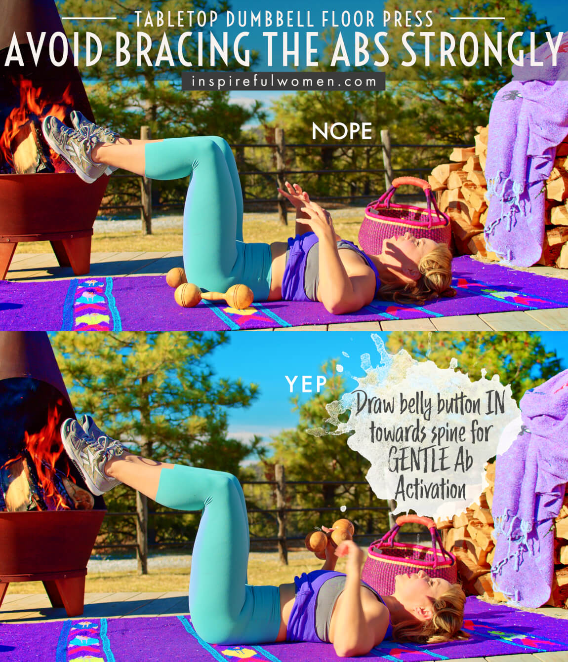 avoid-bracing-abs-strongly-tabletop-dumbbell-floor-press-leg-exercise-proper-form