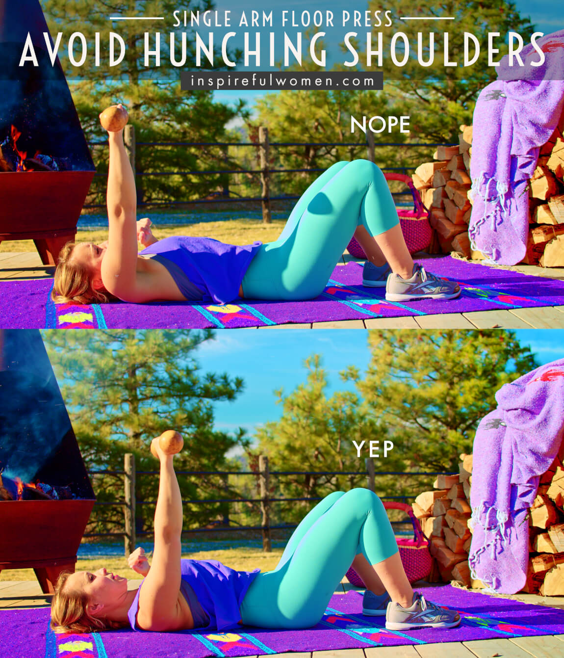 avoid-hunching-shoulders-1-arm-lying-floor-press-common-mistakes