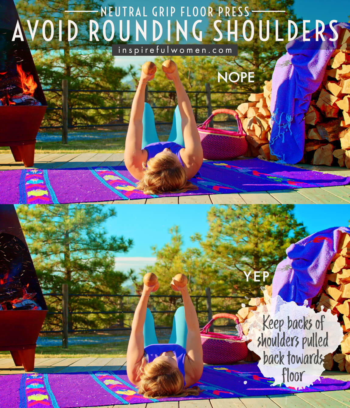 avoid-rounding-shoulders-neutral-grip-floor-chest-press-exercise-common-mistakes
