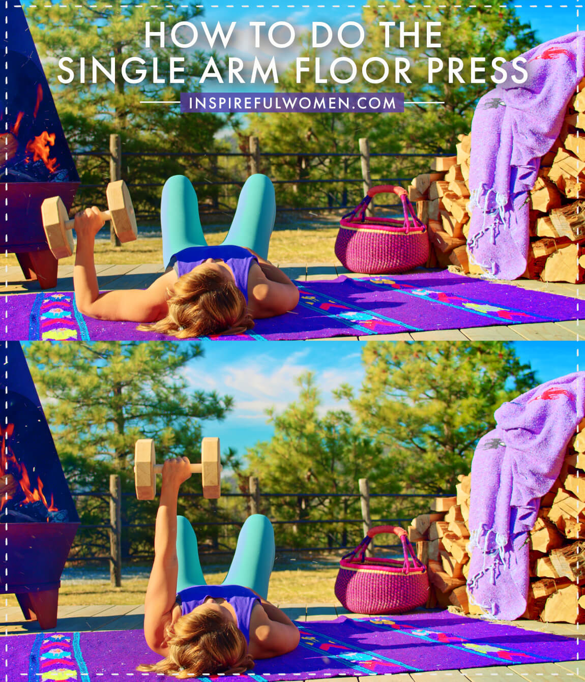 how-to-do-one-single-arm-floor-chest-press-exercise-training-at-home-female-above-40