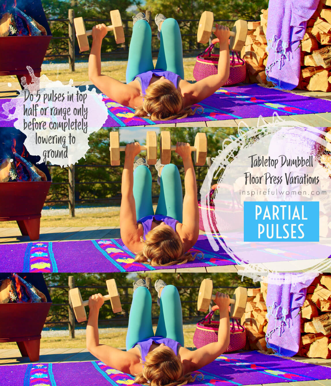 partial-pulses-tabletop-dumbbell-floor-presses-legs-abs-exercise-variation