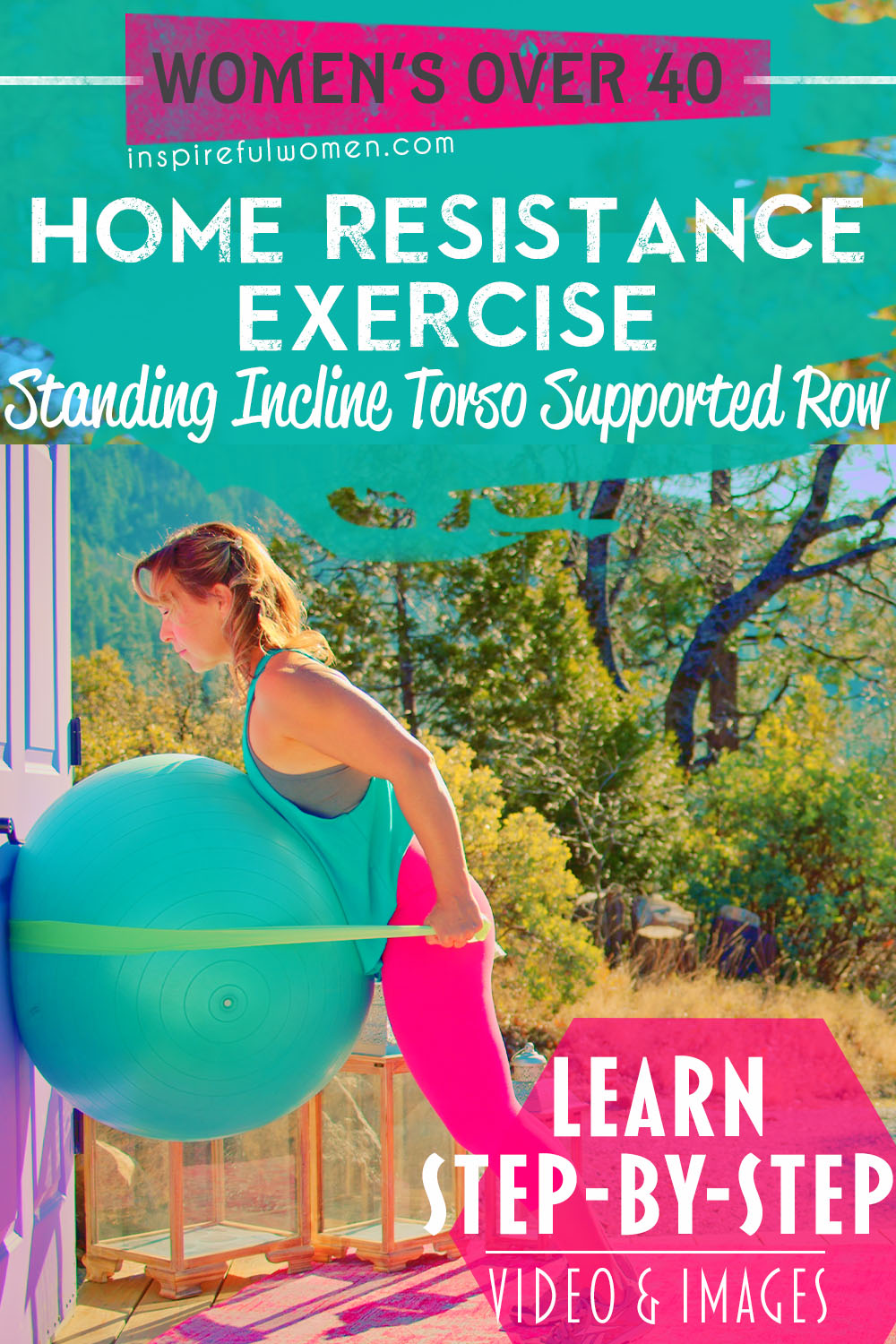 standing-incline-torso-supported-row-on-stability-ball-banded-back-exercise-at-home