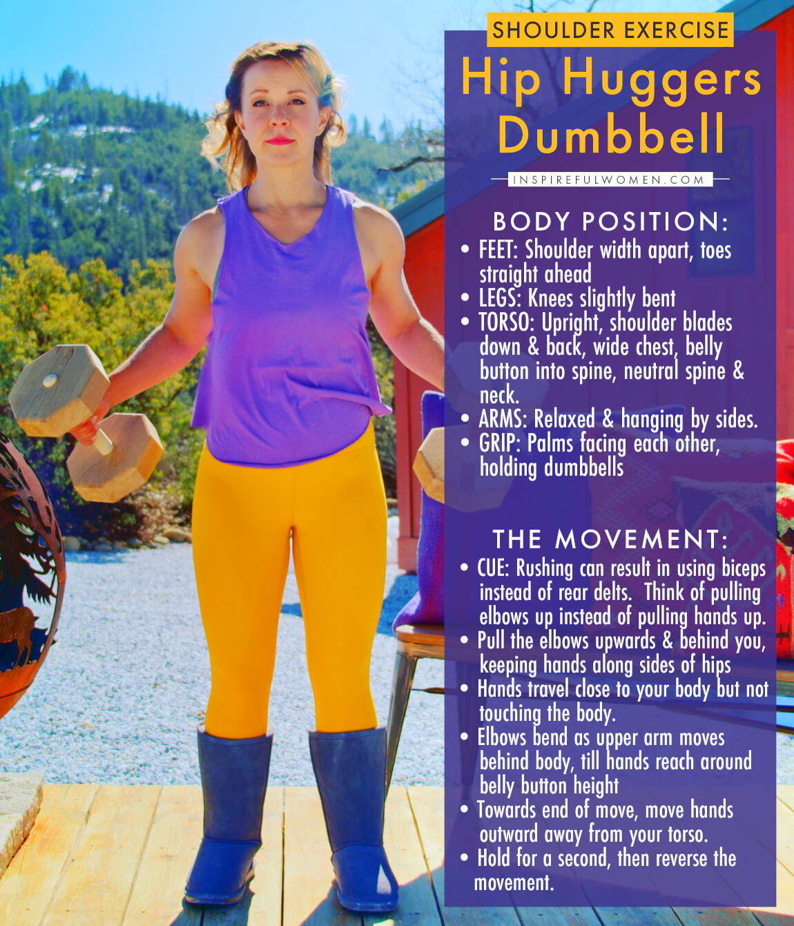 Dumbbell Rear Delt Hip Hugger - Inspireful Women