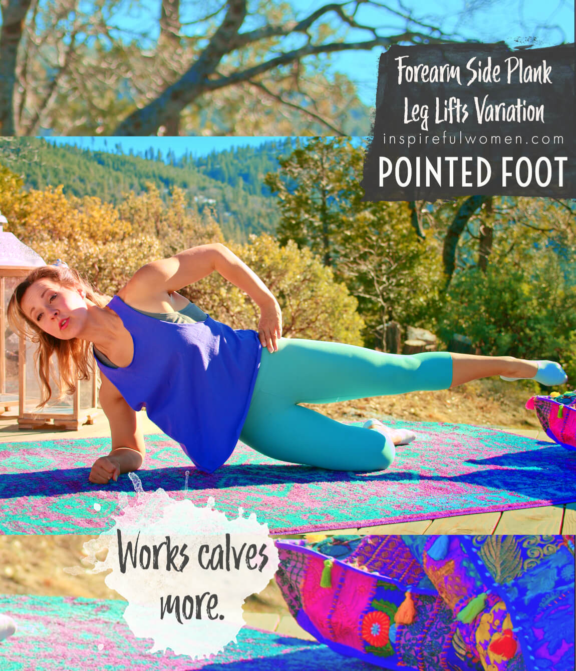 pointed-foot-elbow-side-plank-leg-raise-calf-glute-exercise-variation