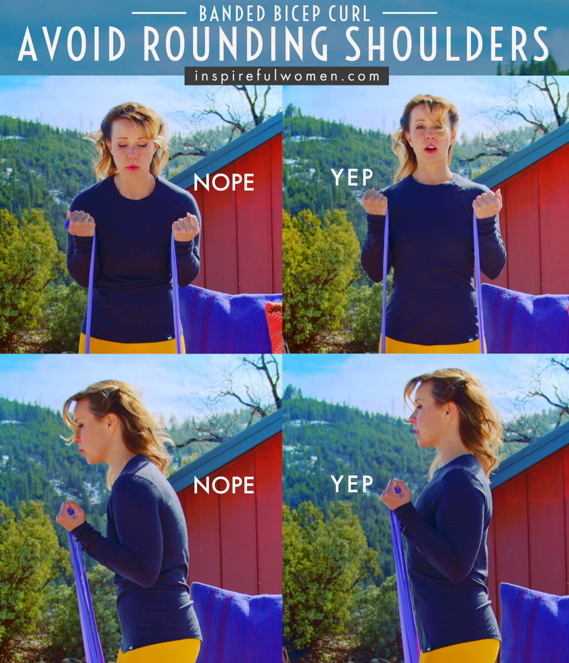 avoid-rounding-shoulders-bicep-curls-resistance-band-common-mistakes