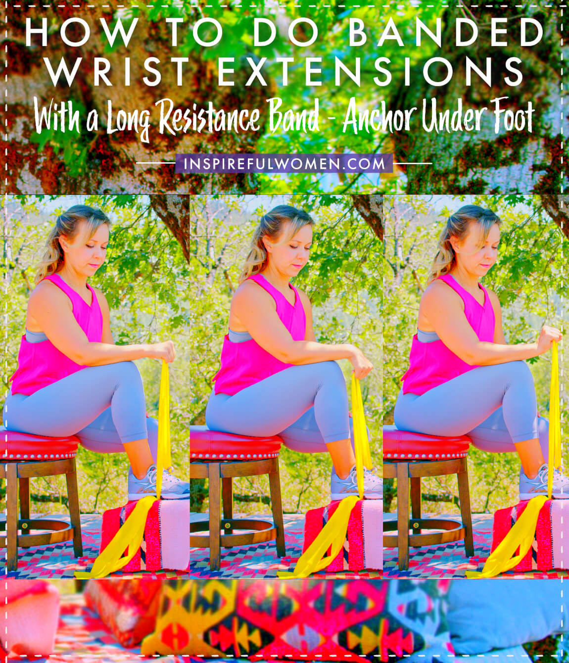 how-to-banded-wrist-extension-long-resistance-band-under-foot-forearm-exercise-proper-form
