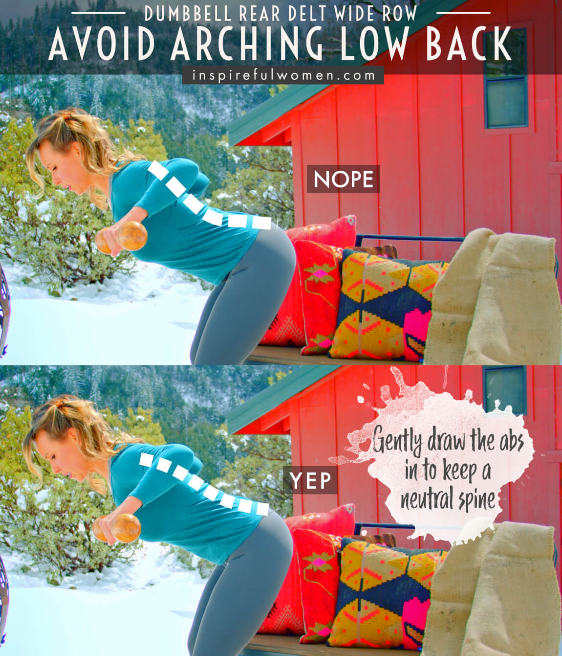avoid-arching-low-back-bent-over-dumbbell-rear-deltoid-row-common-mistakes