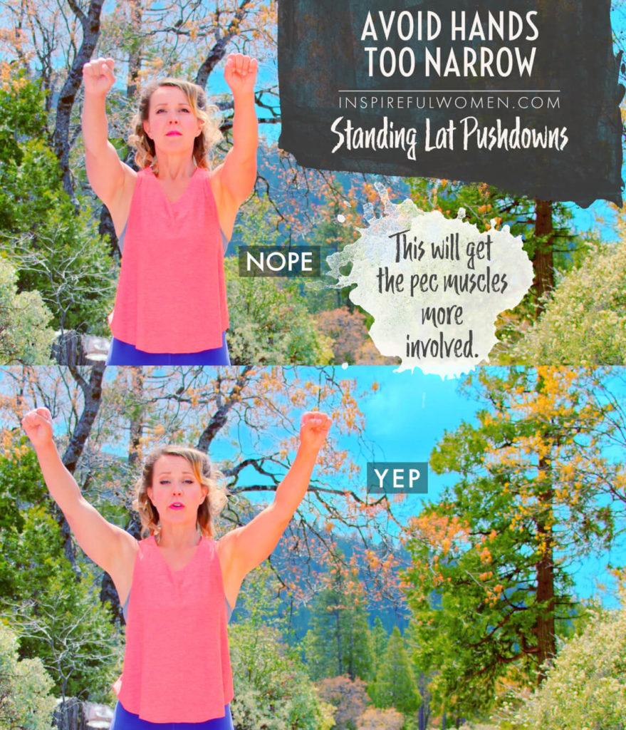 Standing Band Lat Pushdown Inspireful Women