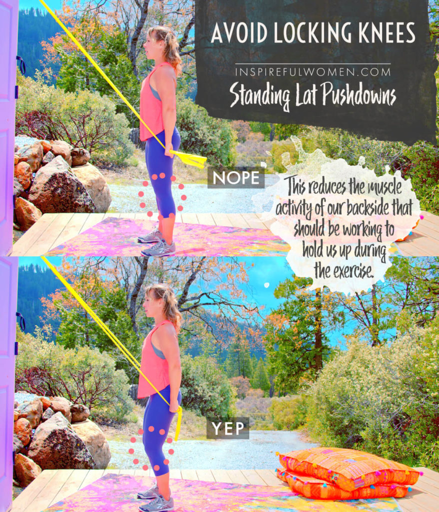 Standing Band Lat Pushdown Inspireful Women