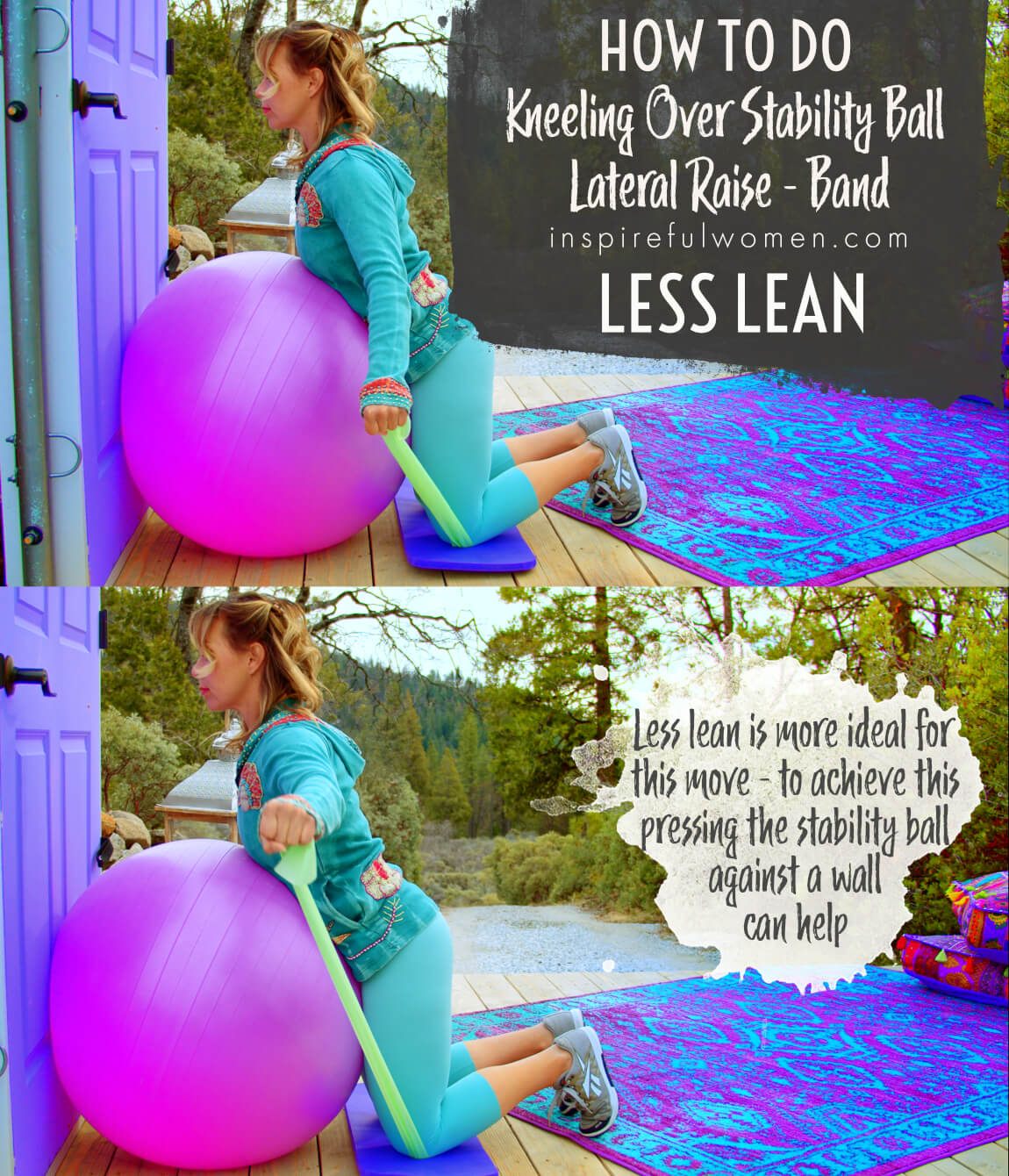 how-to-kneeling-over-stability-ball-lateral-raise-resistance-band-shoulder-exercise-women-over-40