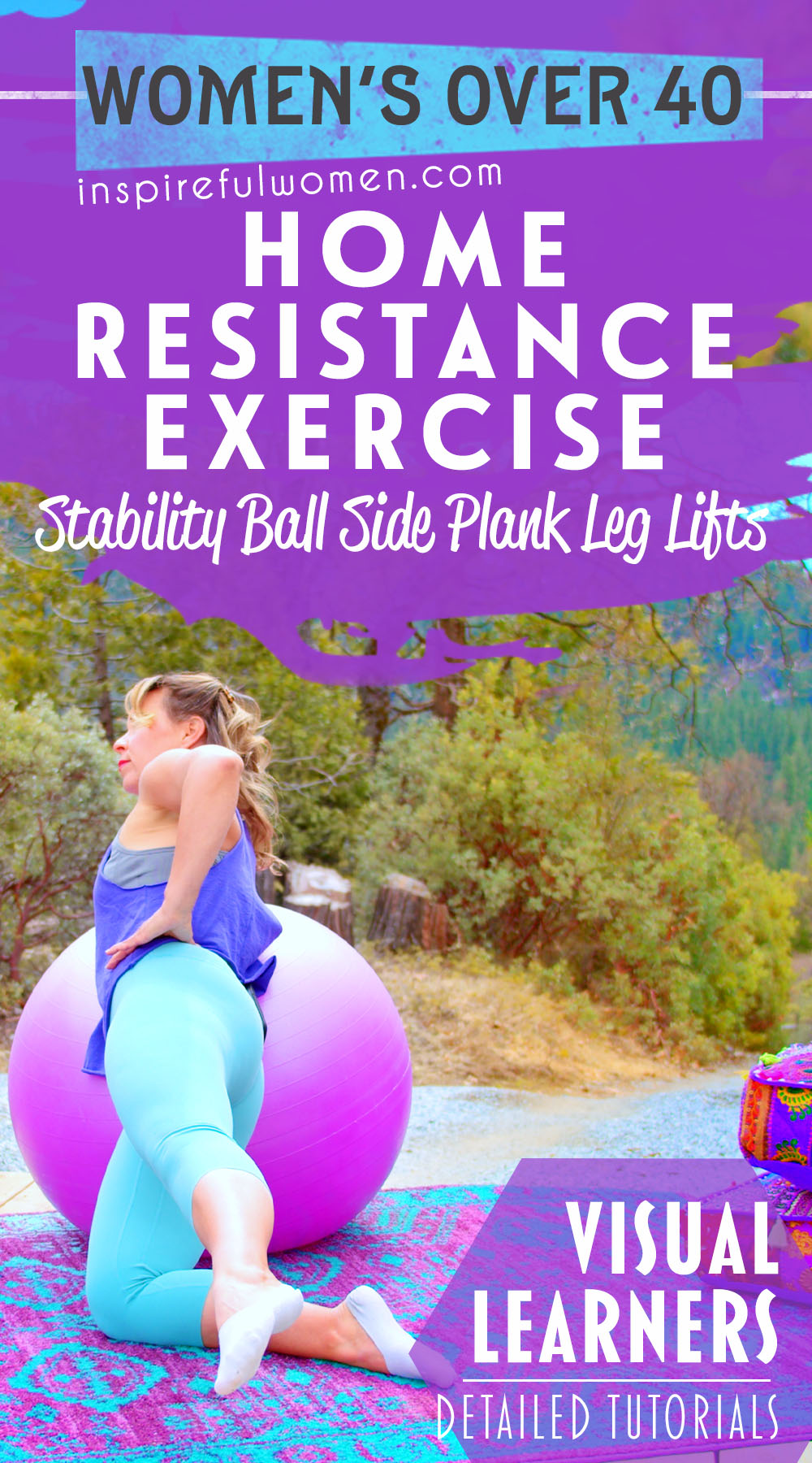 stability-ball-side-plank-leg-lifts-glutes-resistance-exercise-at-home-women-over-40