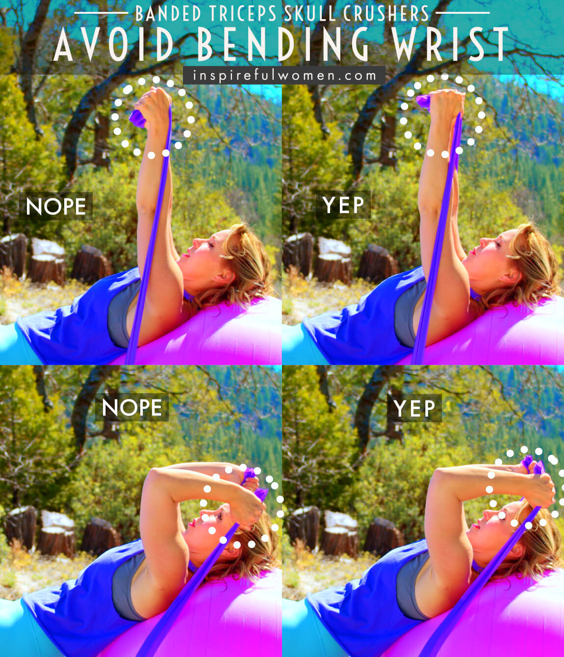 avoid-bending-wrists-banded-trice-skull-crushers-exercise-common-mistakes