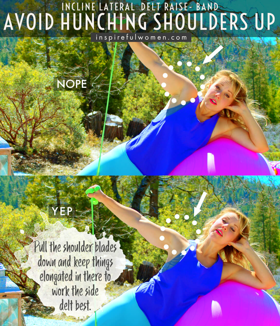 avoid-hunching-shoulders-up-incline-lateral-delt-raise-resistance-band-shoulder-exercise-proper-form