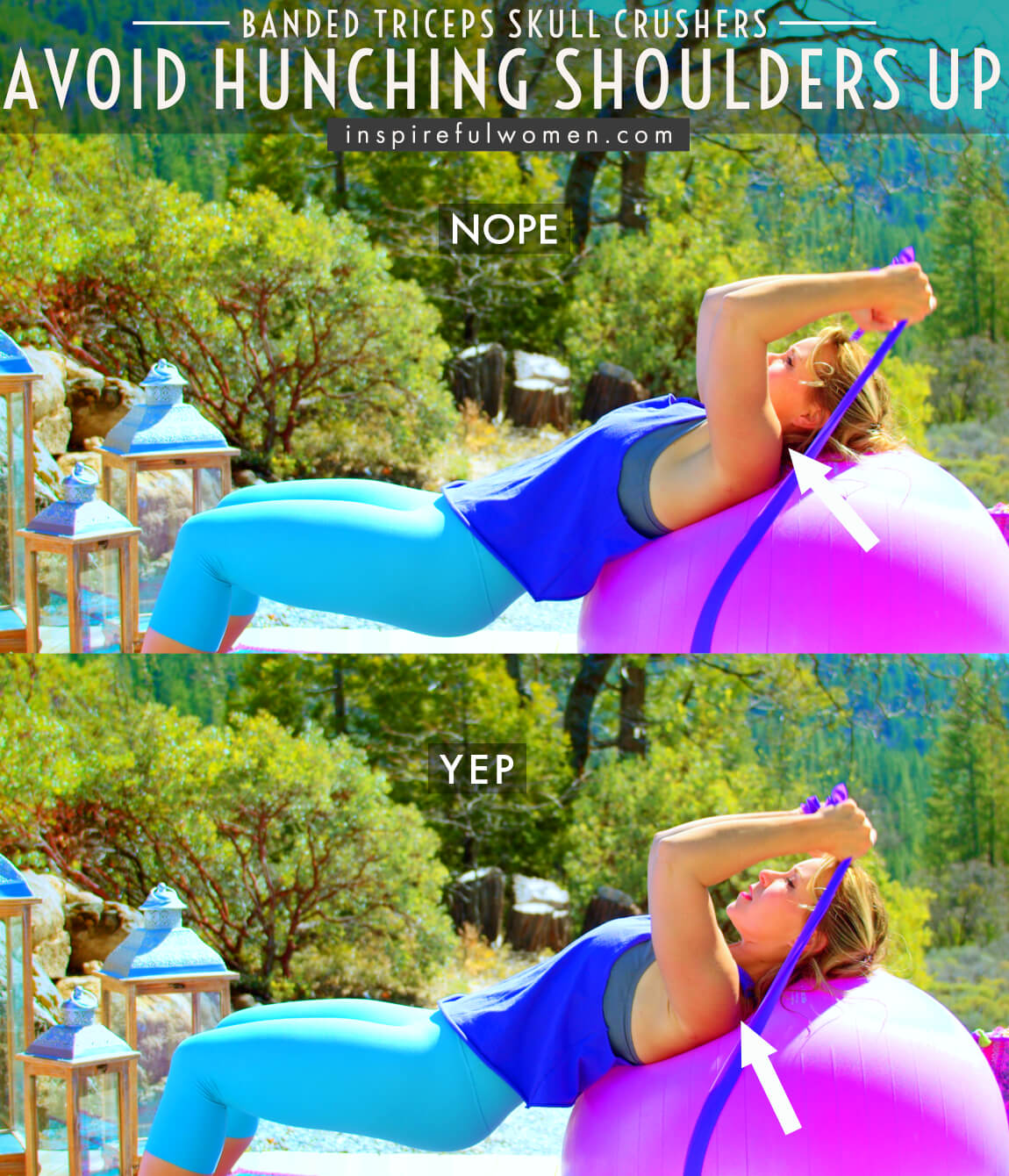 avoid-hunching-shoulders-up-resistance-band-triceps-skull-crushers-exercise-proper-form
