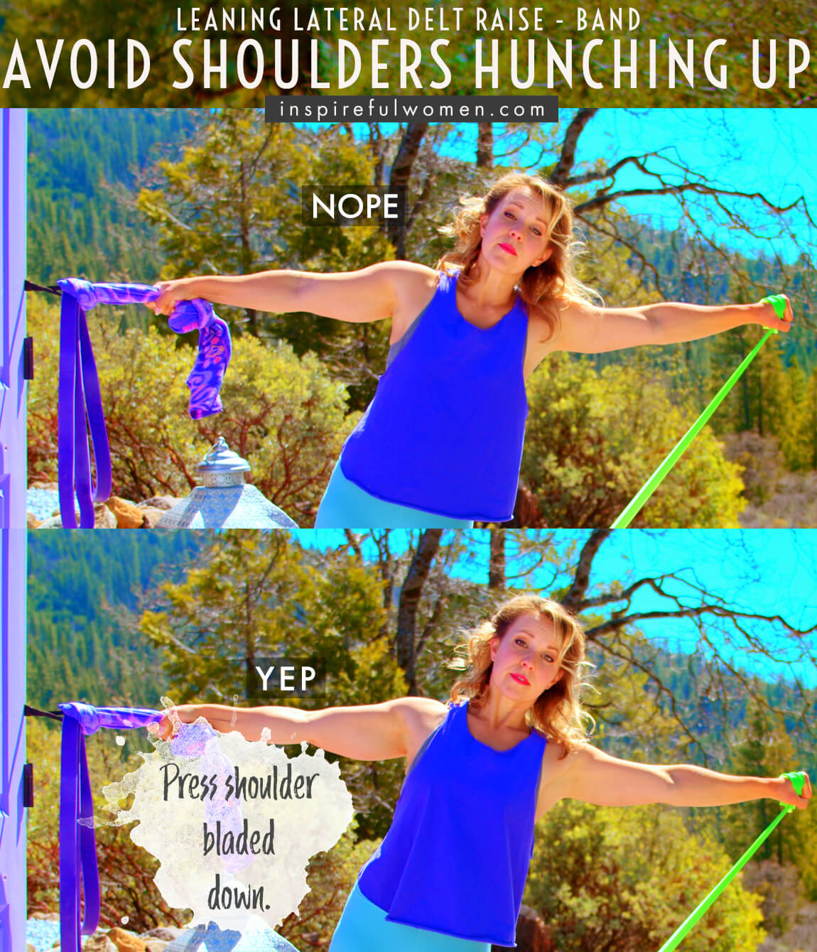 avoid-shoulder-hunching-up-banded-leaning-lateral-deltoid-raise-common-mistakes