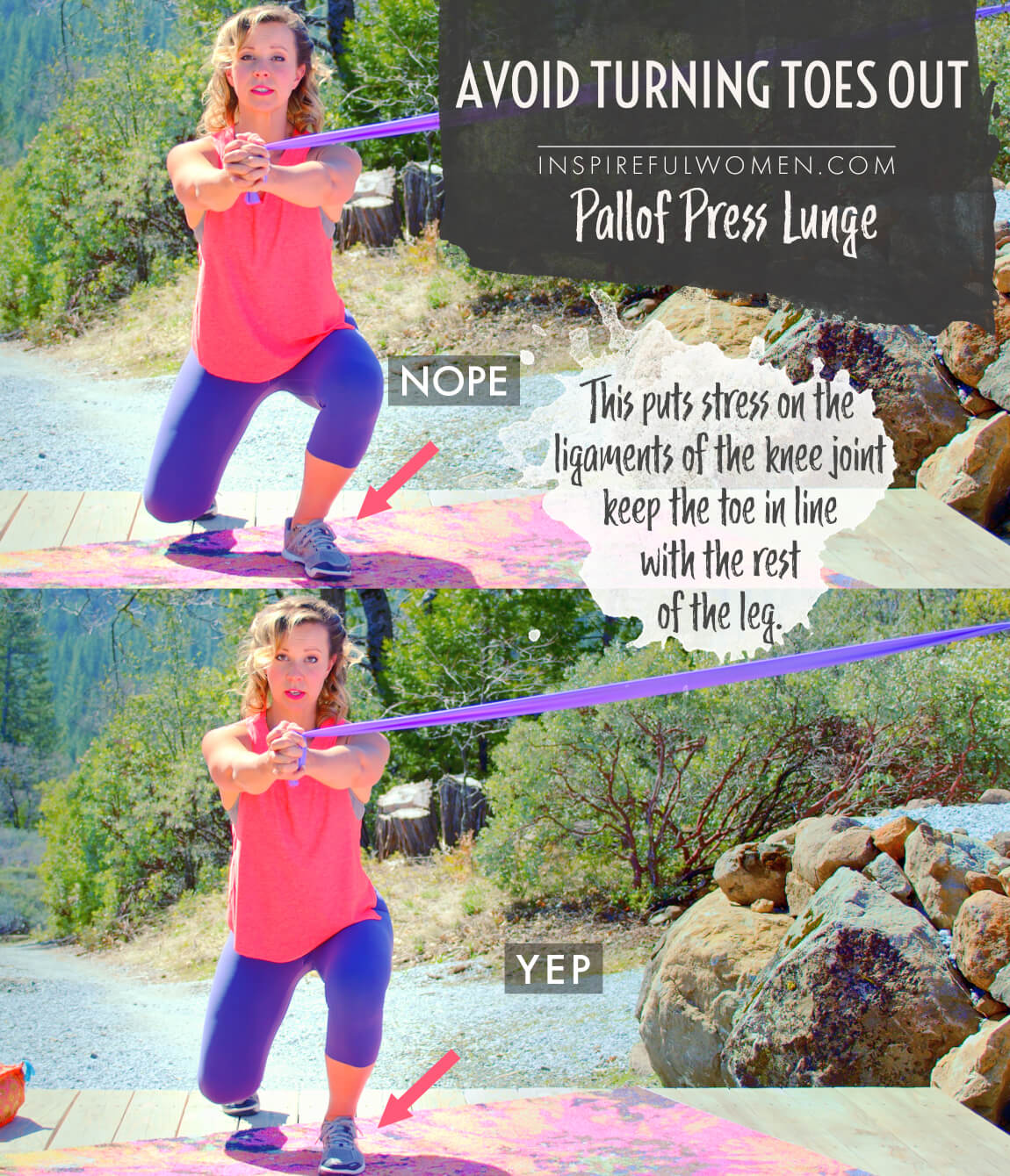 avoid-turning-toes-out-lunge-banded-pallof-press-core-exercise-common-mistakes