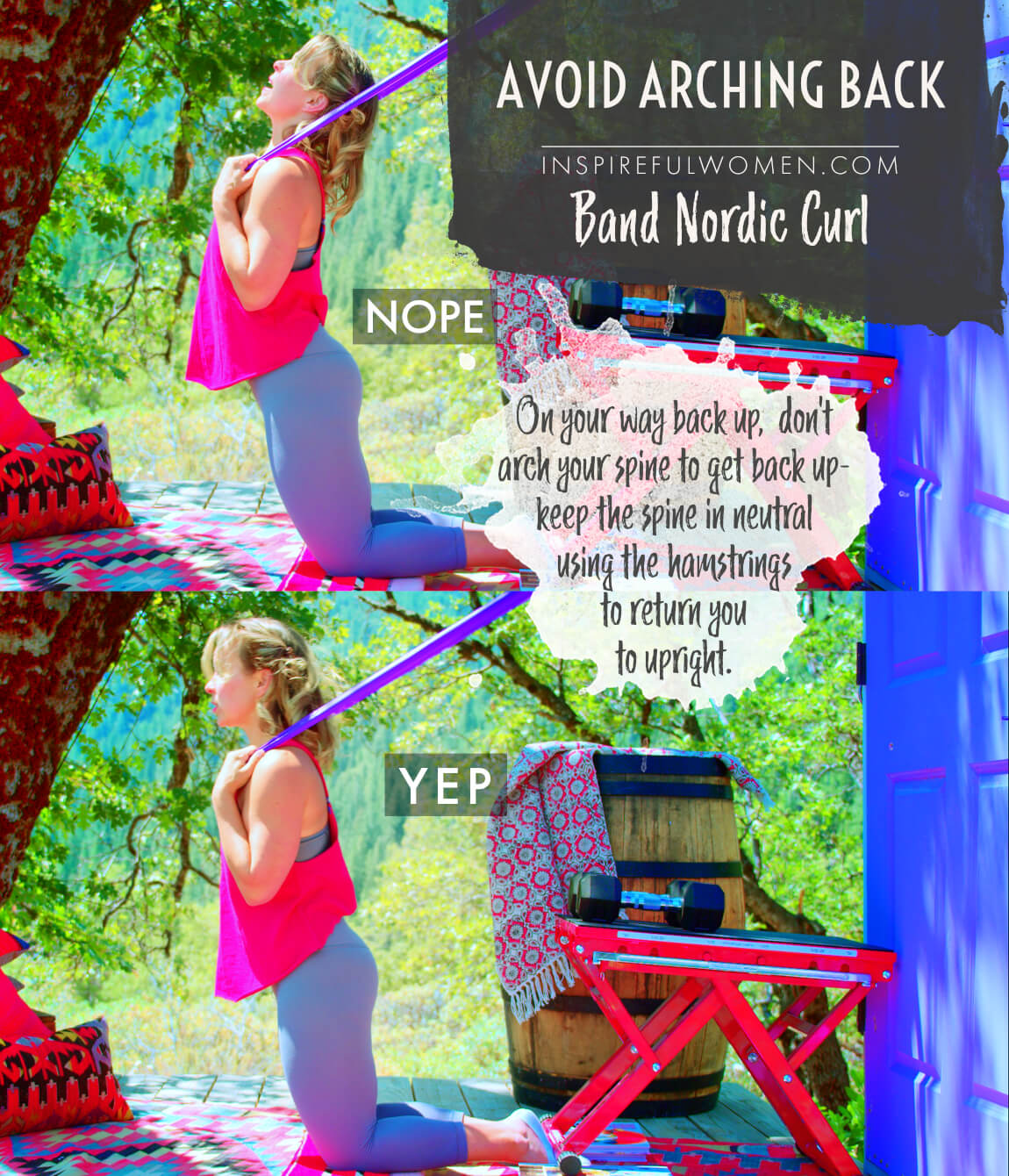 avoid-arching-back-band-nordic-hamstring-curl-at-home-proper-form