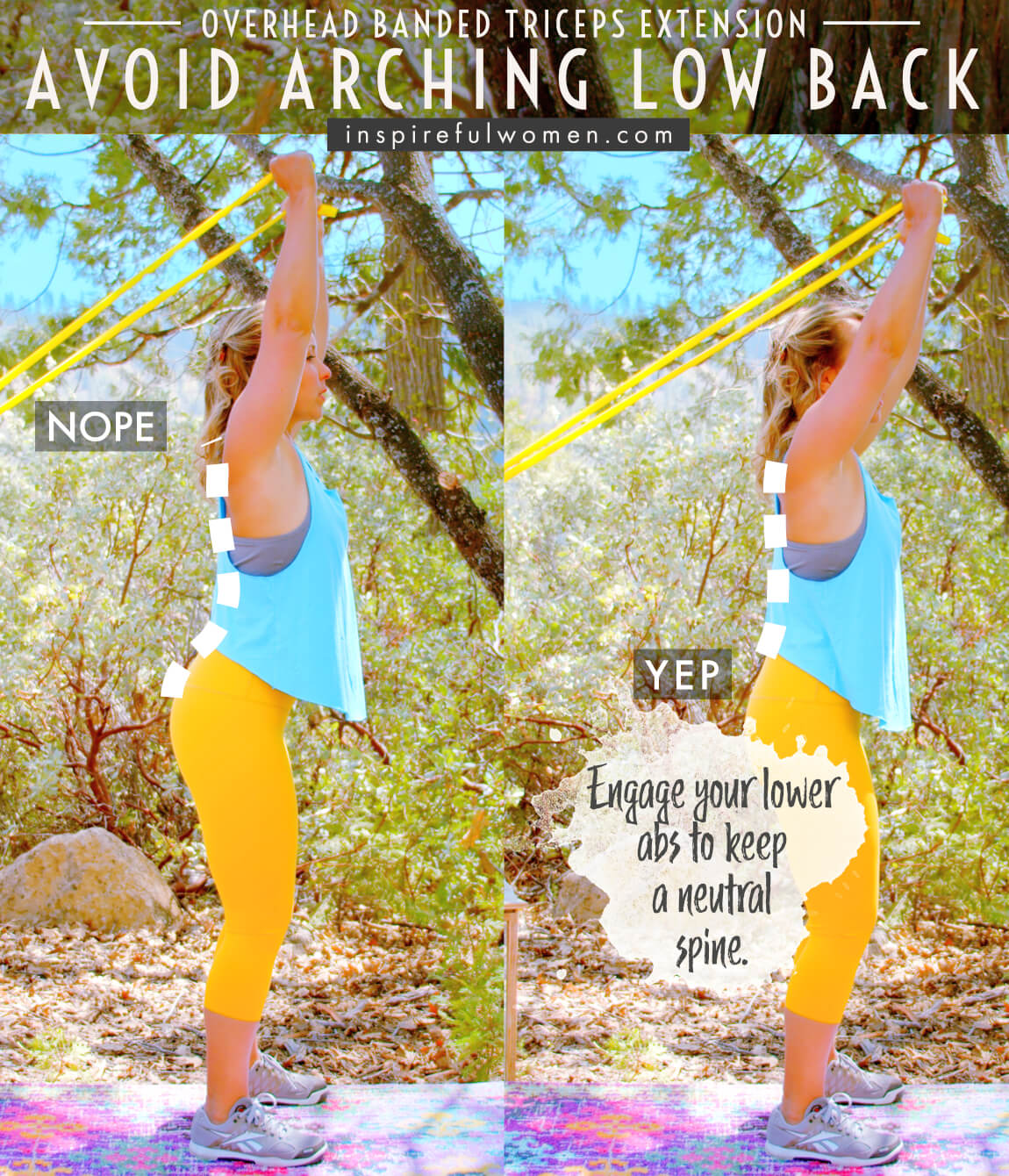 avoid-arching-low-back-overhead-banded-triceps-extension-arm-exercise-proper-form