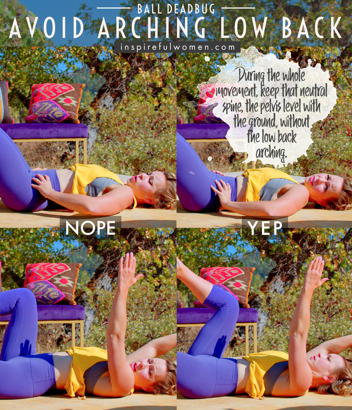 avoid-arching-low-back-stability-ball-deadbug-core-exercise-common-mistakes