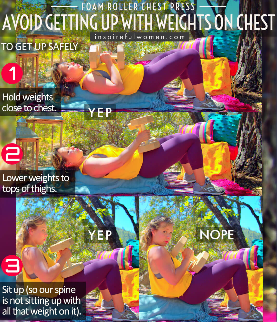 avoid-getting-up-with-weights-on-chest-foam-roller-chest-press-dumbbell-chest-exercise-common-mistakes