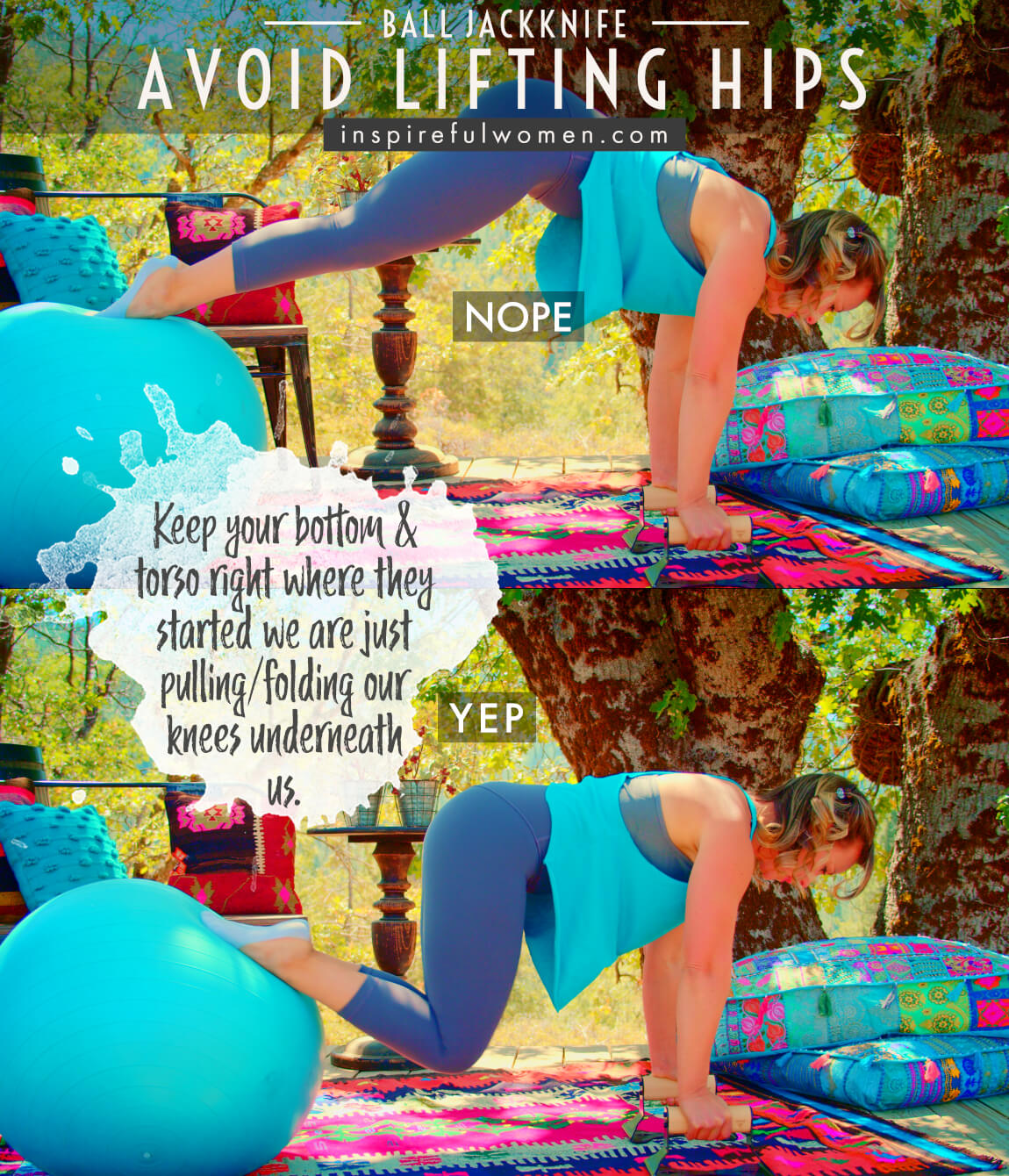 avoid-lifting-hips-stability-ball-jackknife-neutral-spine-core-exercise-common-mistakes