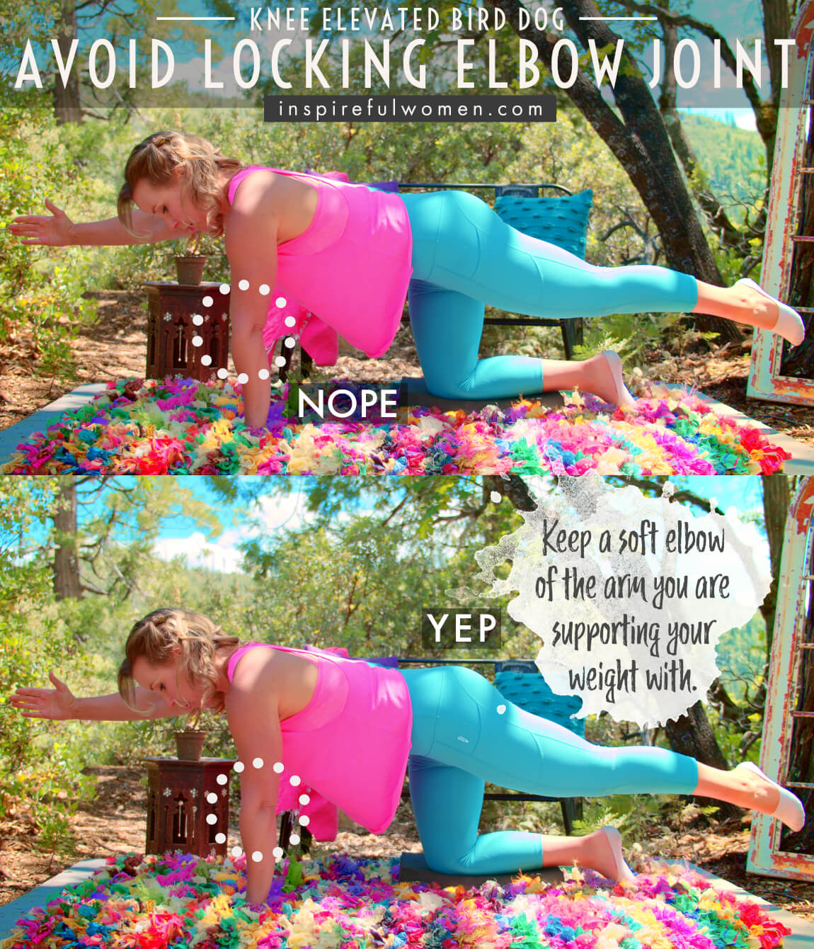 avoid-locking-elbow-joint-knee-elevated-bird-dog-multifidus-core-exercise-proper-form