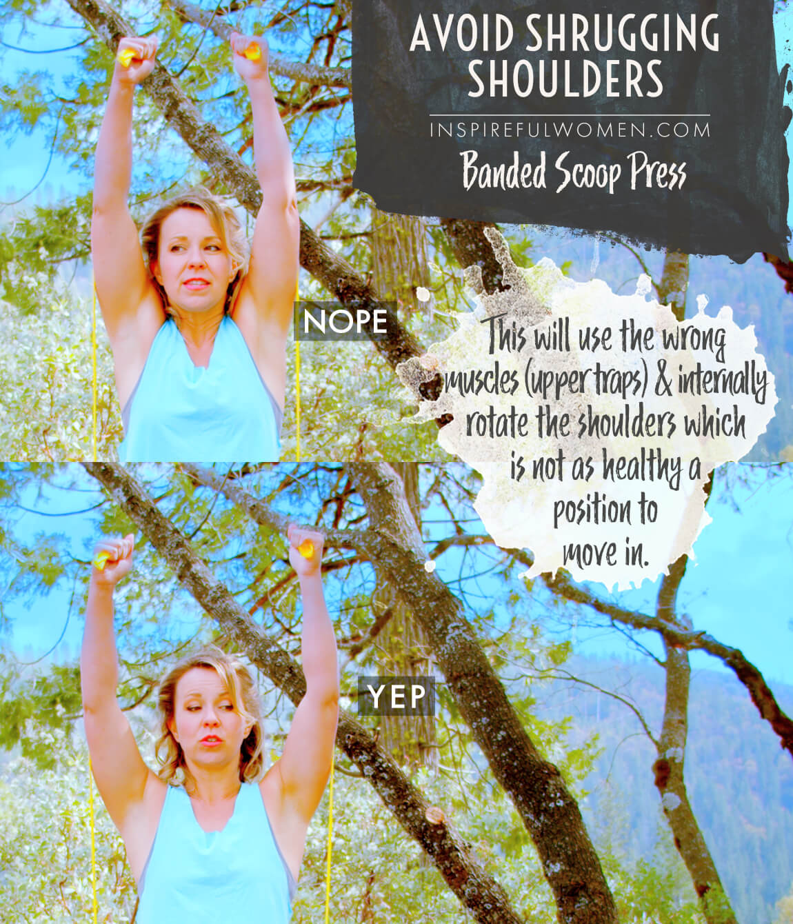 avoid-shrugging-shoulders-banded-scoop-overhead-press-shoulder-workout-common-mistakes