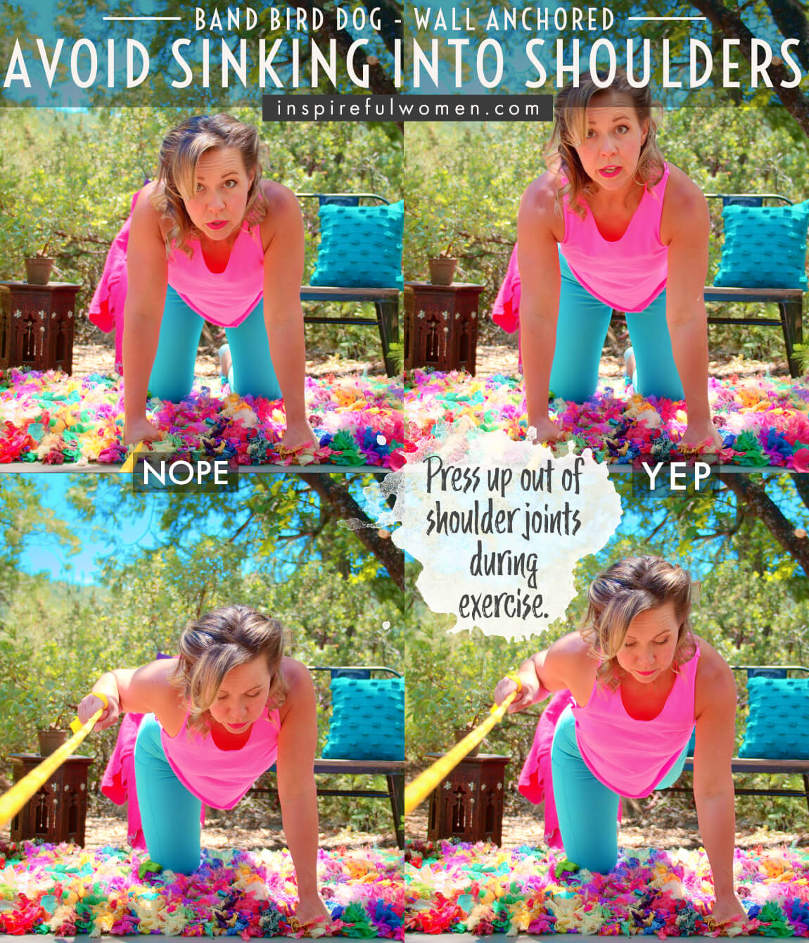 avoid-sinking-into-shoulders-wall-anchored-banded-bird-dog-home-exercise-common-mistakes