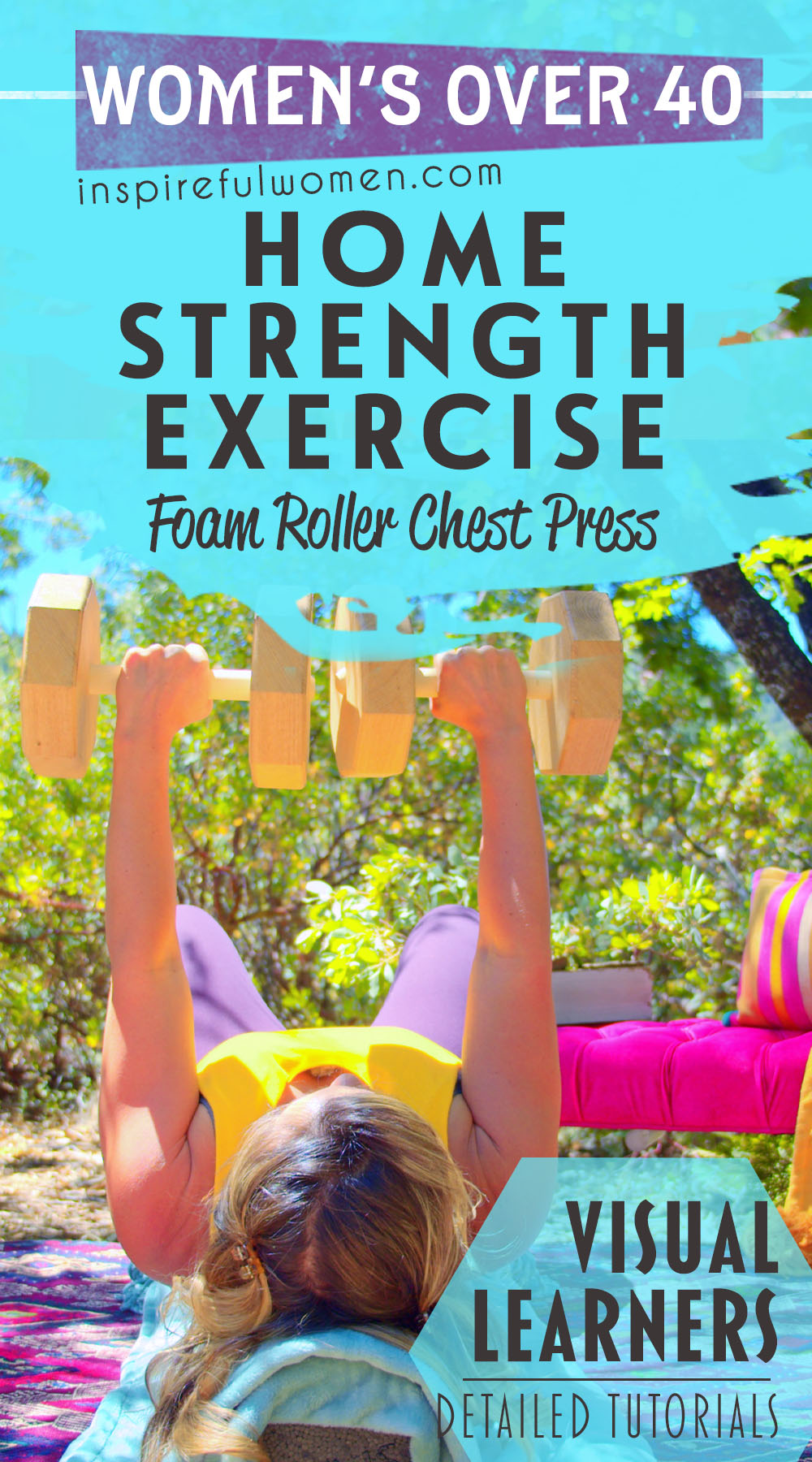 foam-roller-dumbbell-chest-press-at-home-pectoralis-major-chest-strength-training-women-40-plus