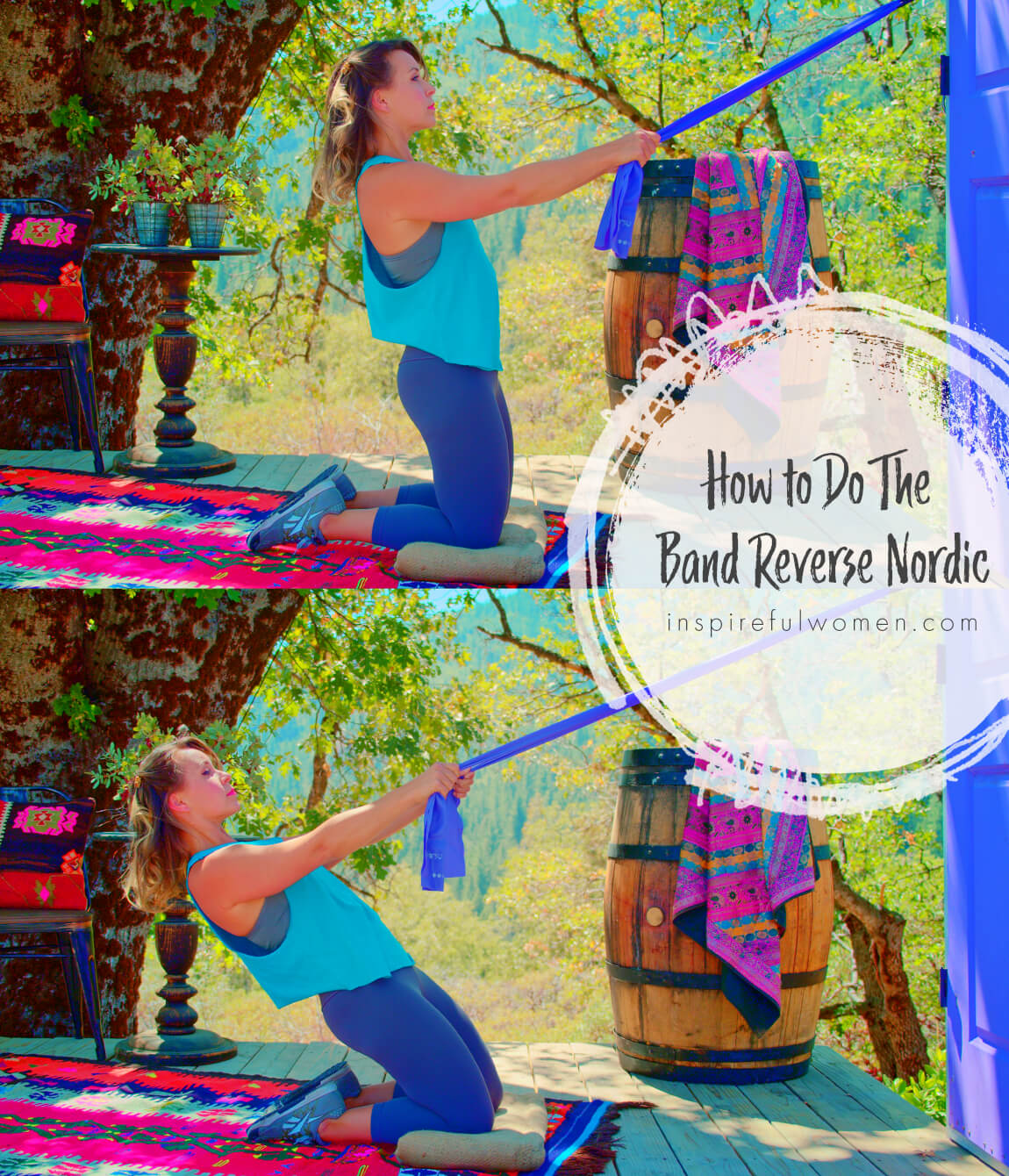 how-to-banded-reverse-nordic-quadriceps-core-workout-resistance-band-proper-form