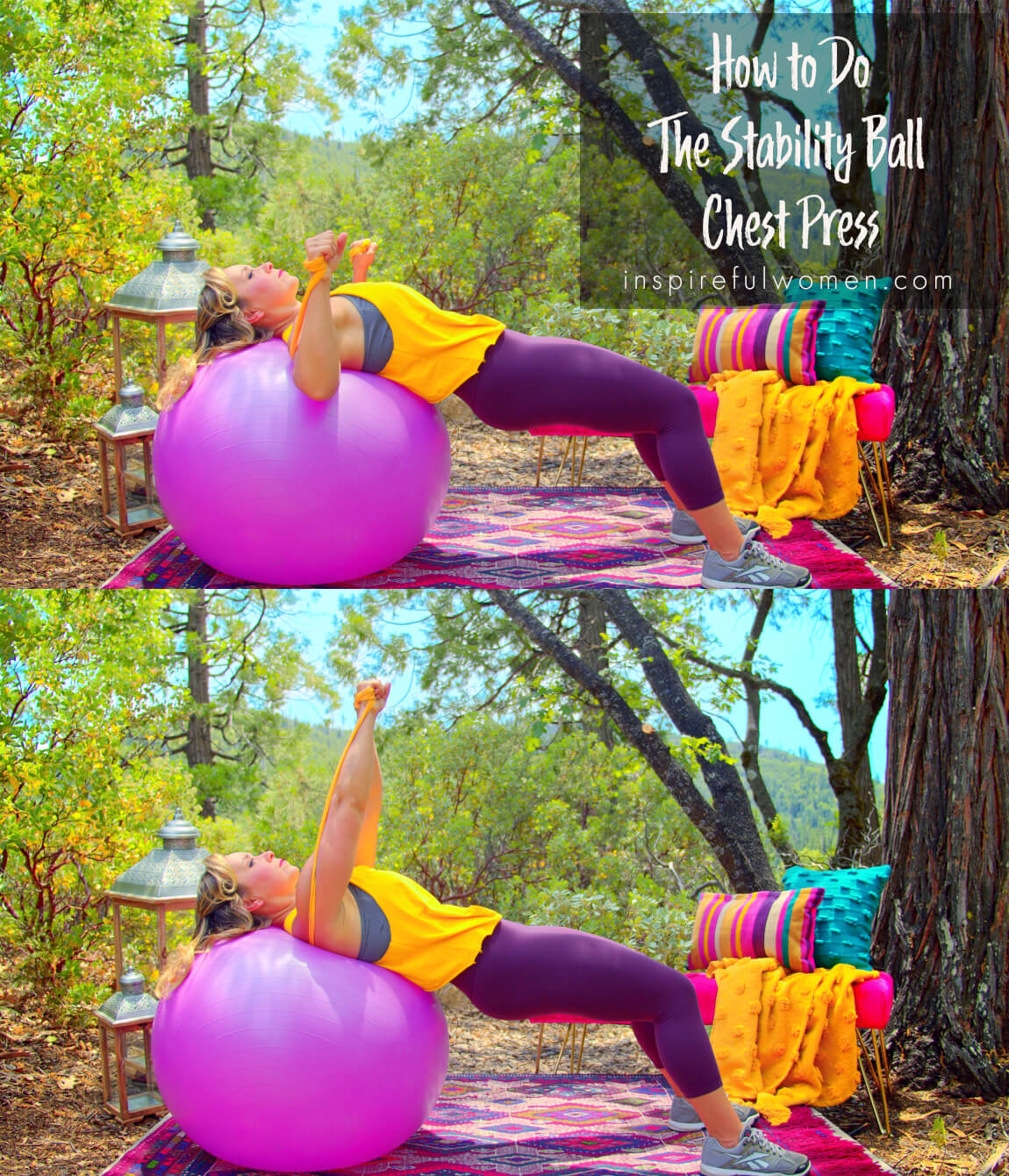 how-to-banded-stability-ball-chest-press-at-home-pectoralis-major-exercise-resistance-band-proper-form-side-view