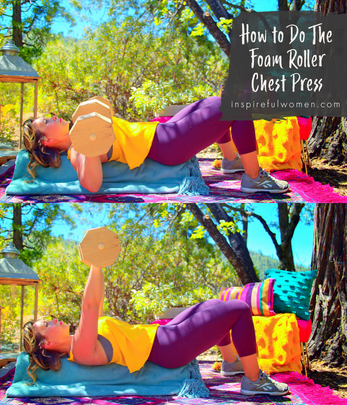 how-to-foam-roller-dumbbell-chest-press-at-home-pec-chest-exercise-proper-form-side