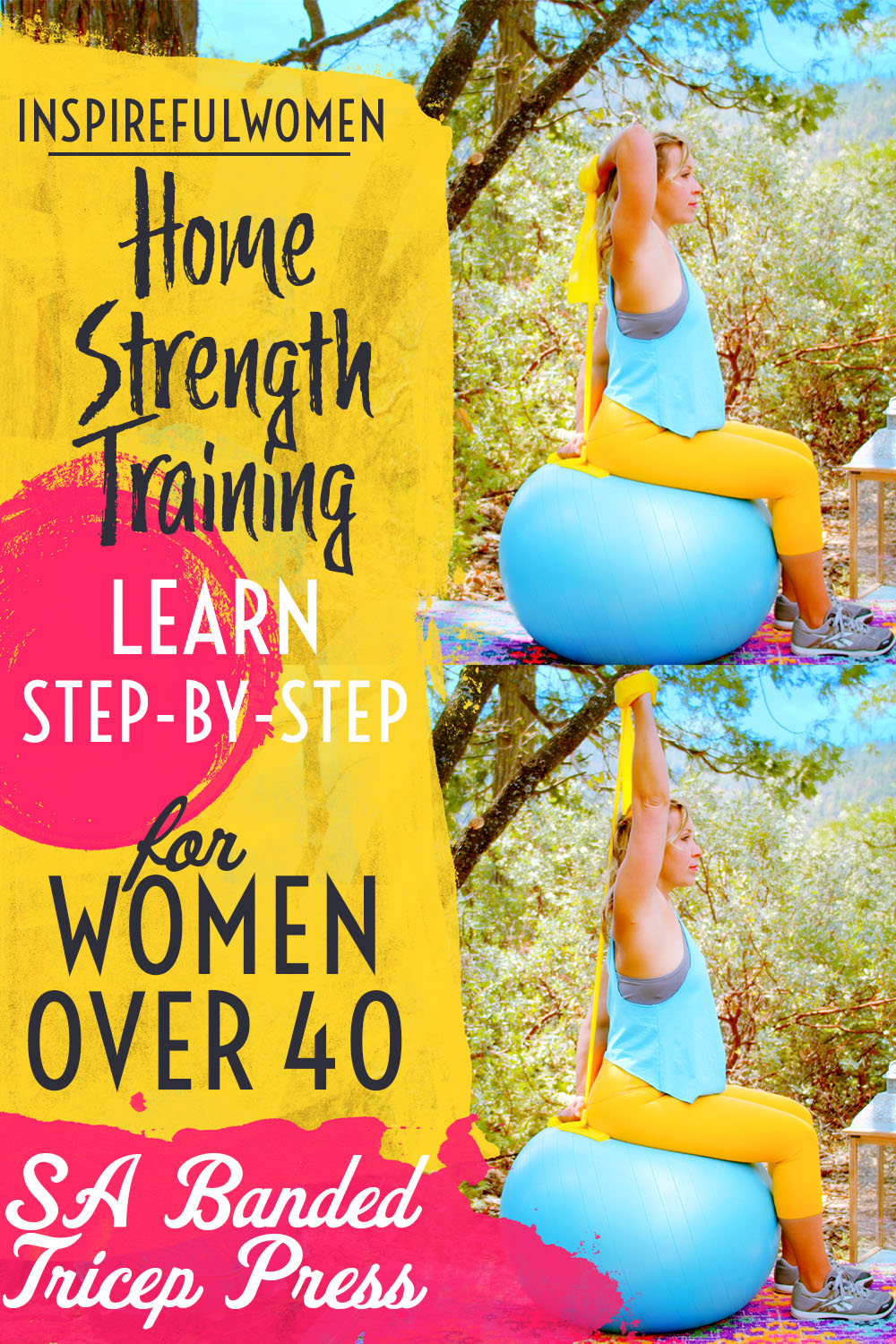 single-arm-overhead-resistance-band-triceps-press-stability-ball-home-workout-women-over-40