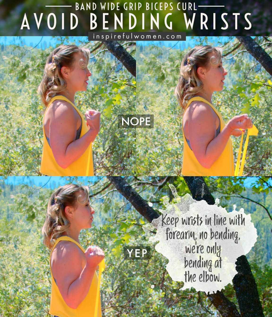 avoid-bending-wrists-wide-grip-banded-bicep-curl-short-head-exercise-common-mistakes