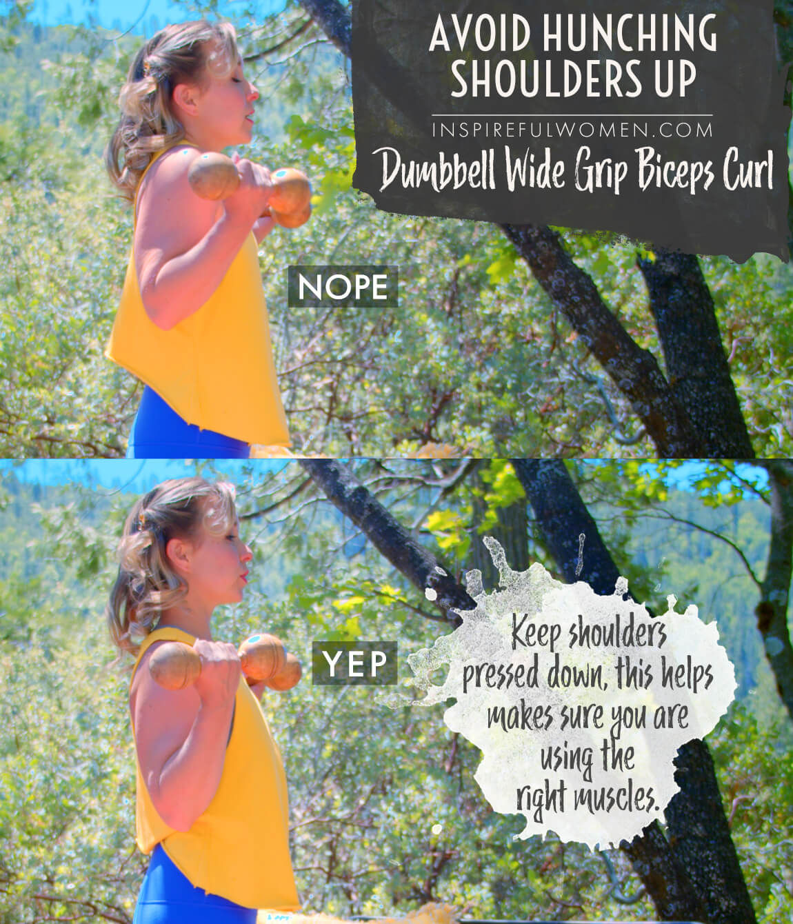 avoid-hunching-shoulders-up-wide-grip-bicep-curl-dumbbell-short-head-exercise-common-mistakes