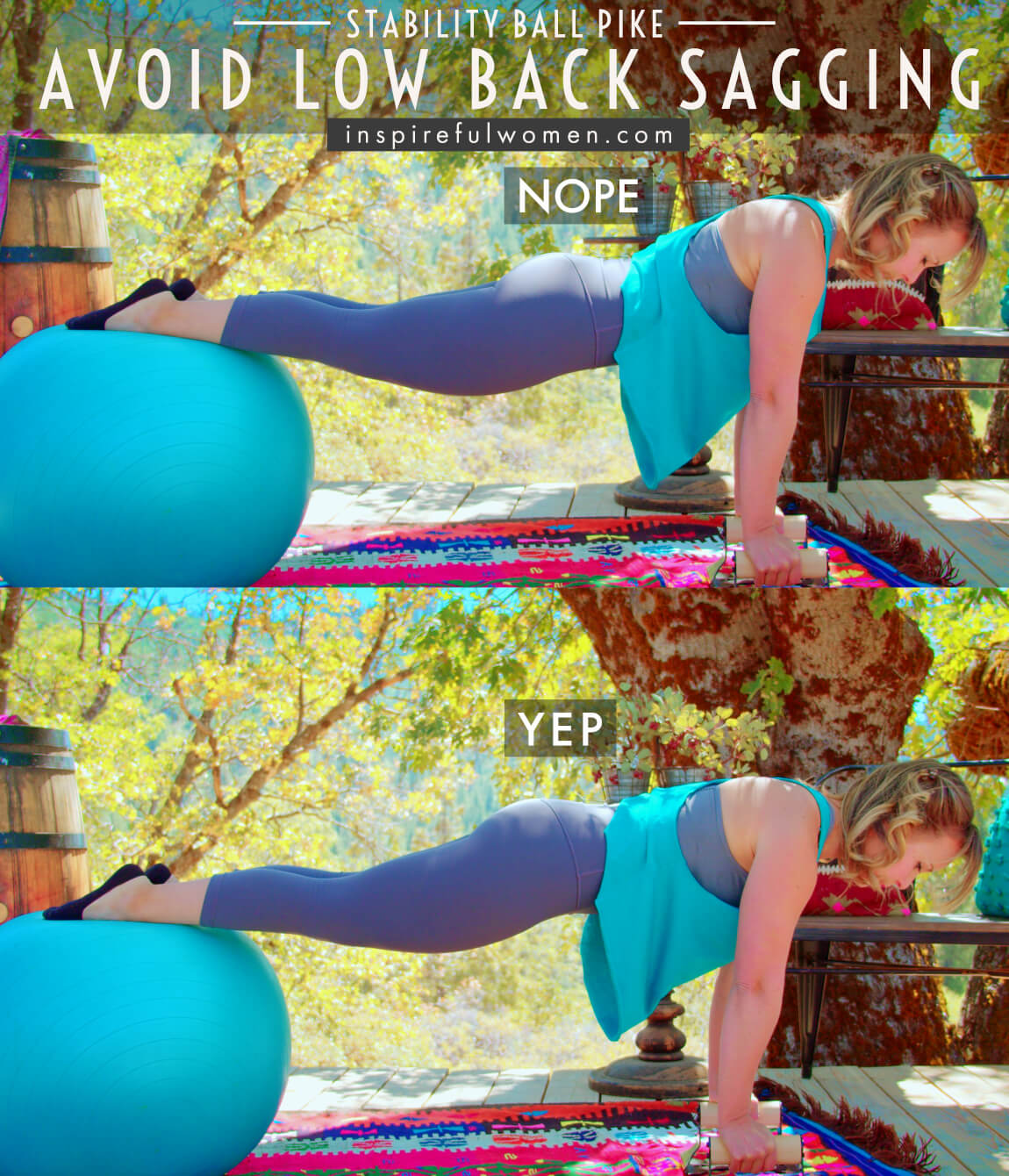 avoid-low-back-sagging-stability-ball-plank-pike-core-exercise-common-mistakes