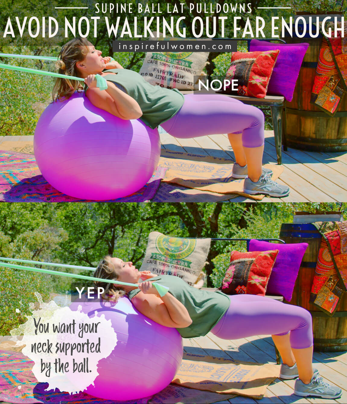 avoid-not-walking-out-far-enough-supine-stability-ball-banded-lat-pulldowns-home-back-exercise-common-mistakes