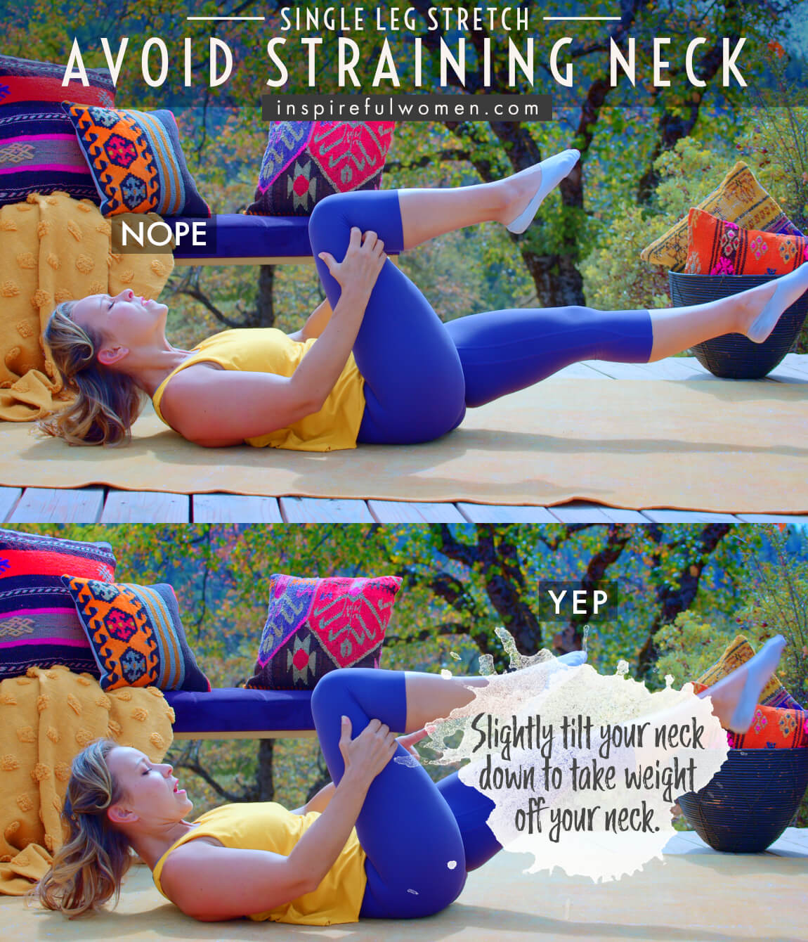 avoid-straining-neck-single-leg-stretch-pilates-core-exercise-common-mistakes