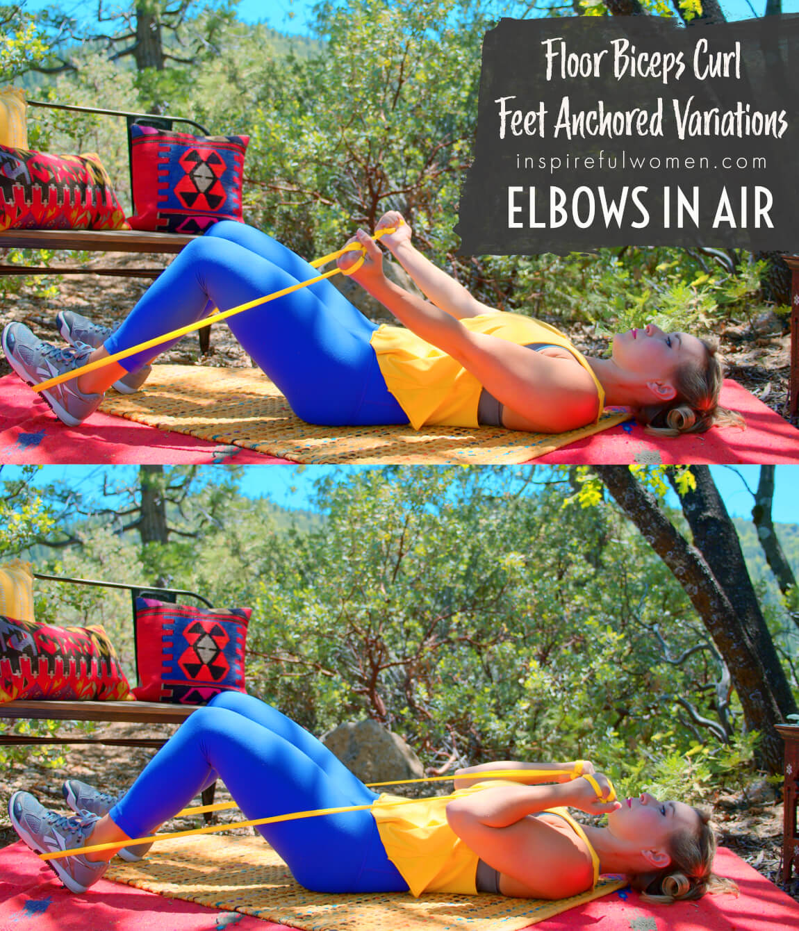 elbows-in-air-supine-lying-banded-bicep-curls-feet-anchor-exercise-variation