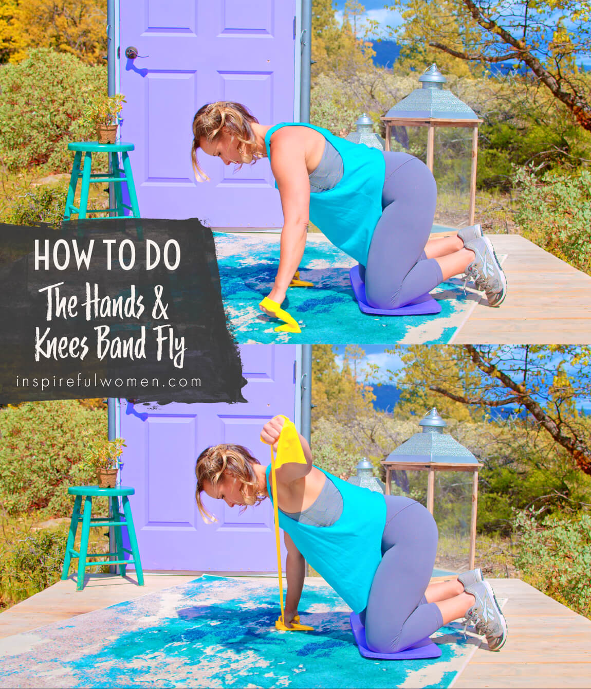 how-to-hands-and-knees-quadruped-banded-rear-delt-fly-hand-anchored-resistance-band-shoulder-home-exercise-women-40-plus